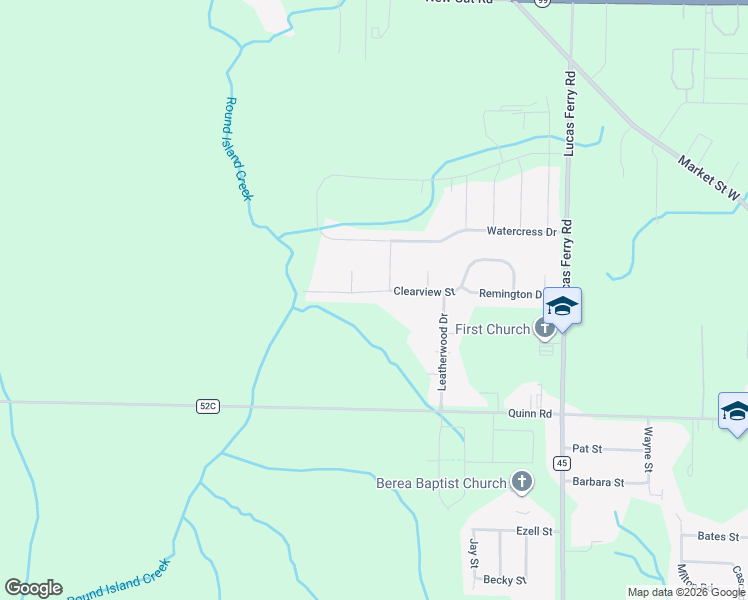 map of restaurants, bars, coffee shops, grocery stores, and more near 17522 Clearview Street in Athens