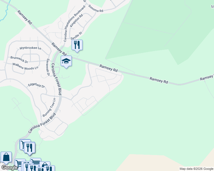 map of restaurants, bars, coffee shops, grocery stores, and more near 304 Glenhaven Lane in Jacksonville