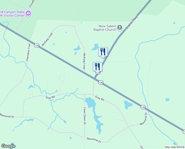 map of restaurants, bars, coffee shops, grocery stores, and more near 31 Scenic Highway in Rising Fawn
