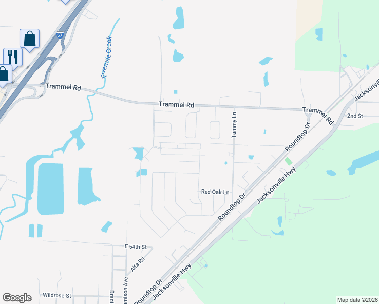map of restaurants, bars, coffee shops, grocery stores, and more near 6625 Ridgemist Lane in North Little Rock