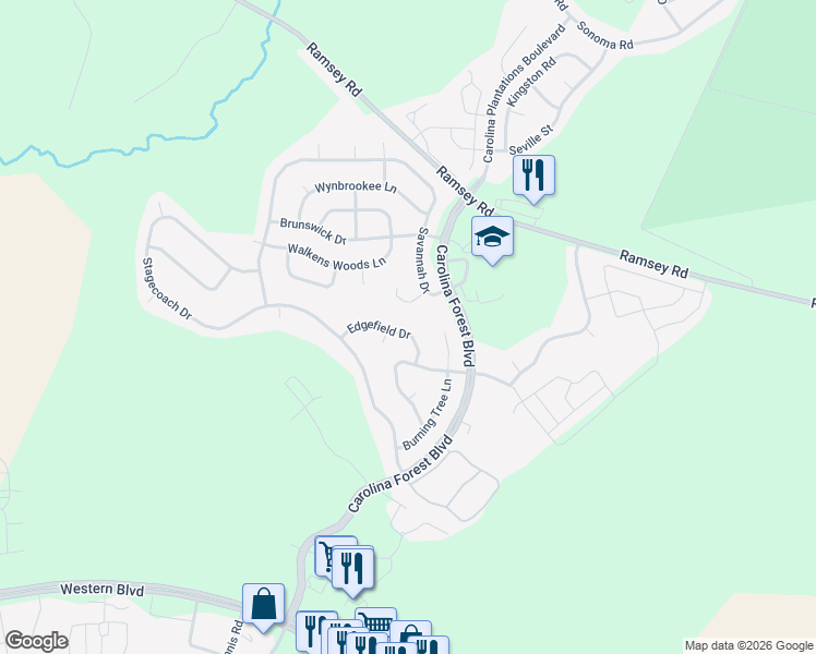 map of restaurants, bars, coffee shops, grocery stores, and more near 110 Edgefield Drive in Jacksonville