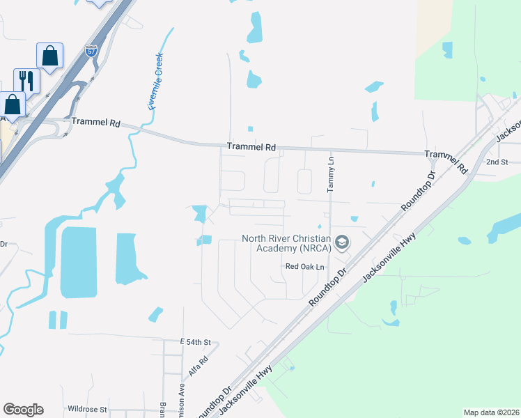 map of restaurants, bars, coffee shops, grocery stores, and more near 6532 Ridgemist Lane in North Little Rock