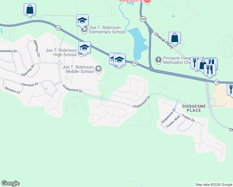 map of restaurants, bars, coffee shops, grocery stores, and more near 29 Caurel Court in Little Rock