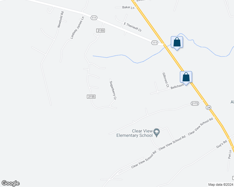 map of restaurants, bars, coffee shops, grocery stores, and more near 308 Sugarberry Court in Jacksonville