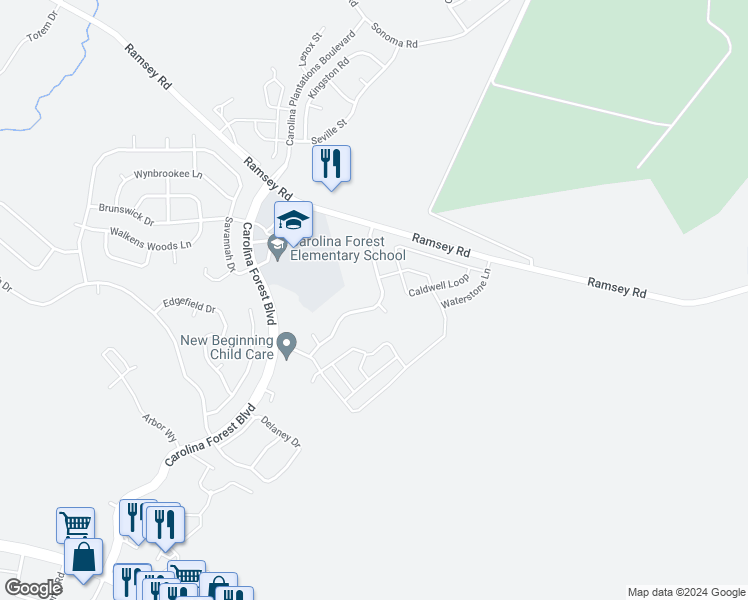 map of restaurants, bars, coffee shops, grocery stores, and more near 3001 W.T. Whitehead Drive in Jacksonville