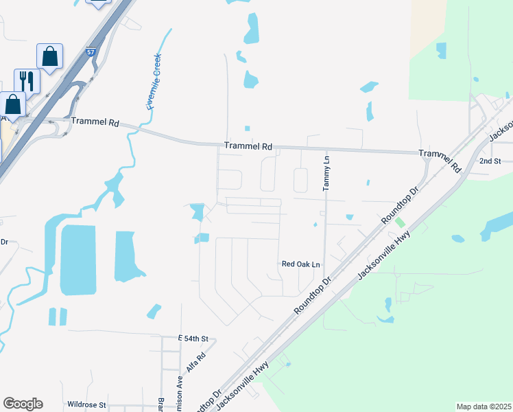map of restaurants, bars, coffee shops, grocery stores, and more near 6624 Ridgemist Lane in North Little Rock