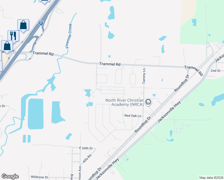 map of restaurants, bars, coffee shops, grocery stores, and more near 6600 Ridgemist Lane in North Little Rock
