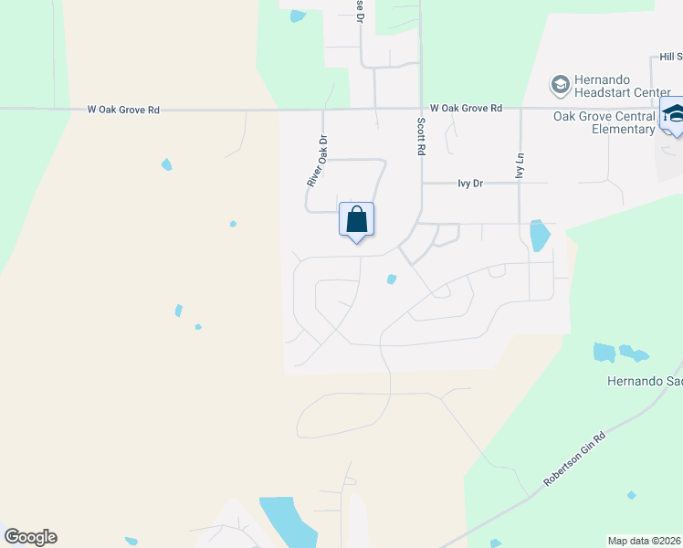 map of restaurants, bars, coffee shops, grocery stores, and more near 1826 Clair Circle North in Hernando