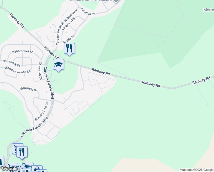 map of restaurants, bars, coffee shops, grocery stores, and more near 126 Waterstone Lane in Jacksonville