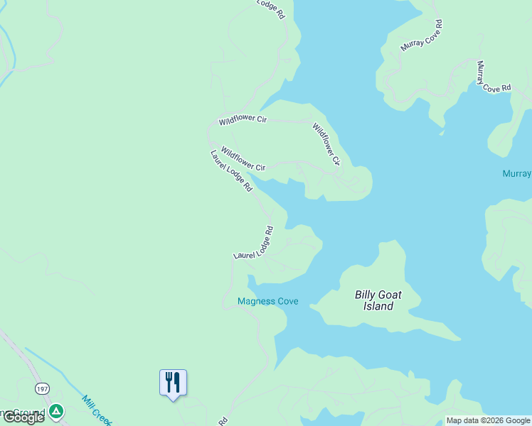 map of restaurants, bars, coffee shops, grocery stores, and more near 2609 Laurel Lodge Road in Clarkesville