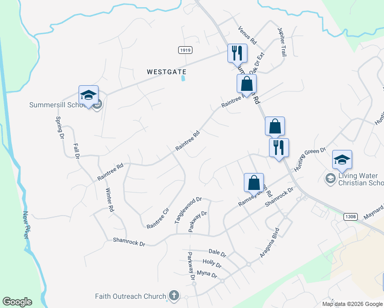 map of restaurants, bars, coffee shops, grocery stores, and more near 213 Stone Point Lane in Jacksonville