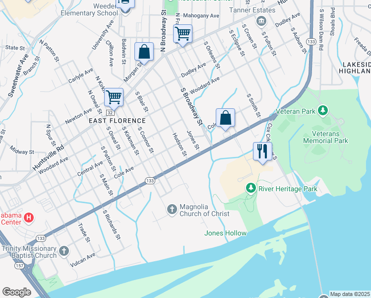 map of restaurants, bars, coffee shops, grocery stores, and more near 415 Hudson Street in Florence