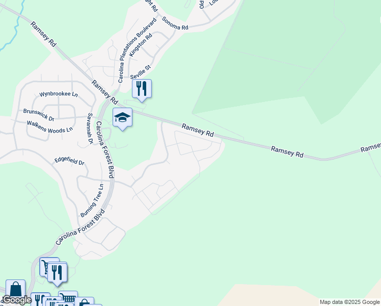 map of restaurants, bars, coffee shops, grocery stores, and more near 501 Caldwell Loop in Jacksonville