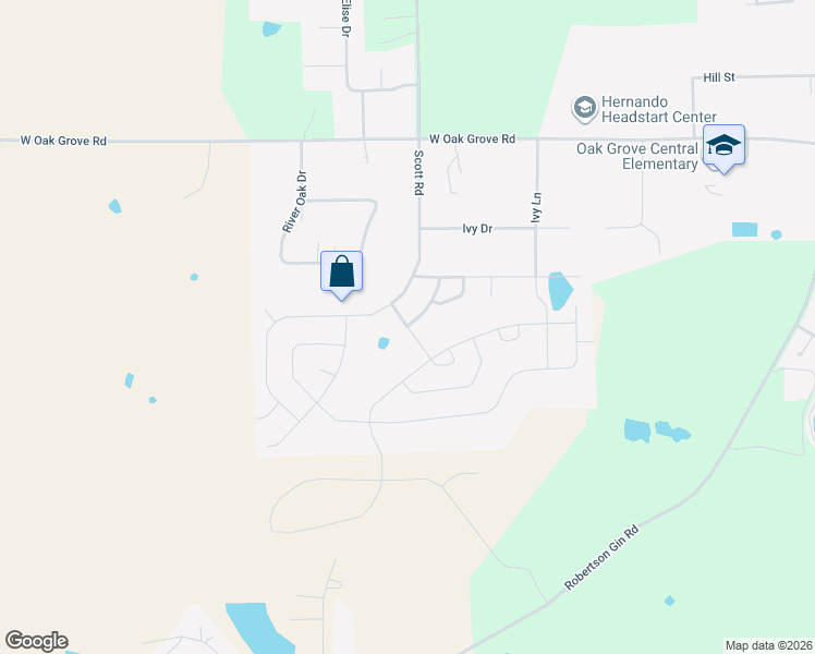 map of restaurants, bars, coffee shops, grocery stores, and more near 3415 Eden Crossing in Hernando