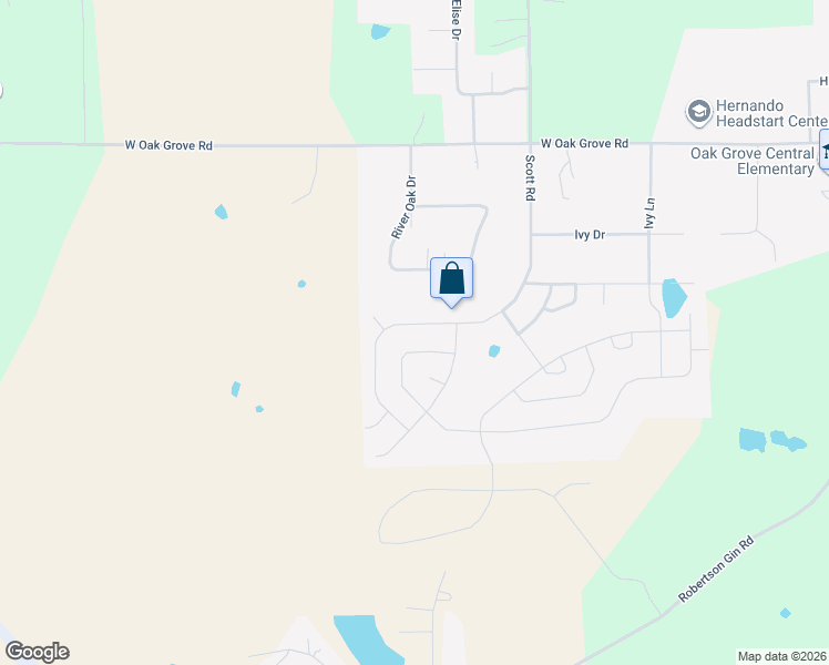 map of restaurants, bars, coffee shops, grocery stores, and more near 3396 Scott Road in Hernando