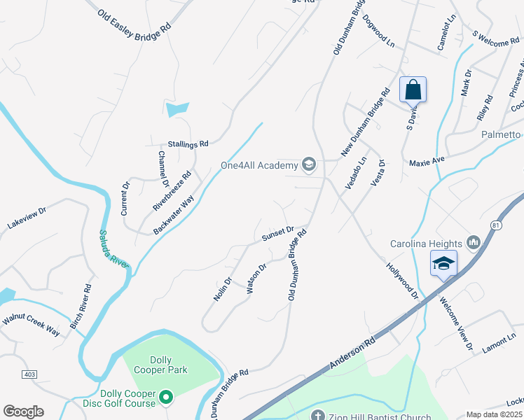 map of restaurants, bars, coffee shops, grocery stores, and more near 17 Matthew Court in Greenville