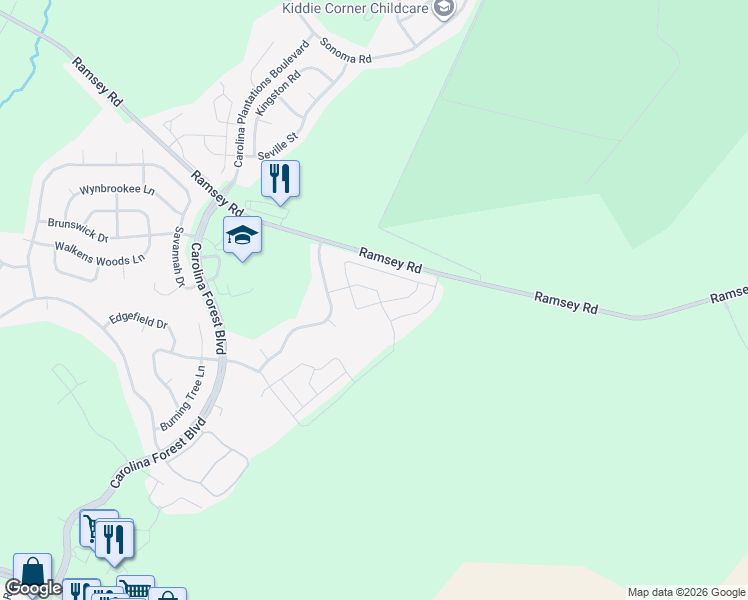 map of restaurants, bars, coffee shops, grocery stores, and more near 234 Glenhaven Lane in Jacksonville