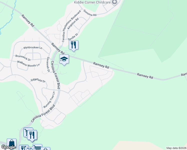 map of restaurants, bars, coffee shops, grocery stores, and more near 411 Caldwell Loop in Jacksonville