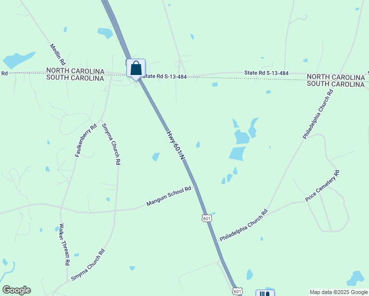 map of restaurants, bars, coffee shops, grocery stores, and more near 3166 U.S. 601 in Pageland