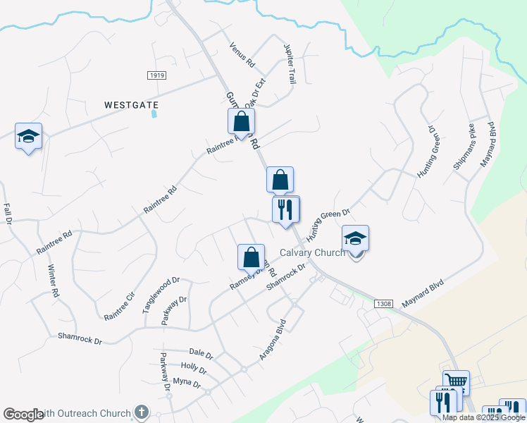 map of restaurants, bars, coffee shops, grocery stores, and more near 108 Mimosa Cir in Jacksonville