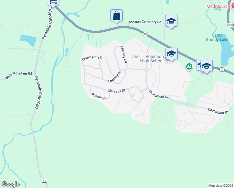 map of restaurants, bars, coffee shops, grocery stores, and more near 75 Clervaux Drive in Little Rock