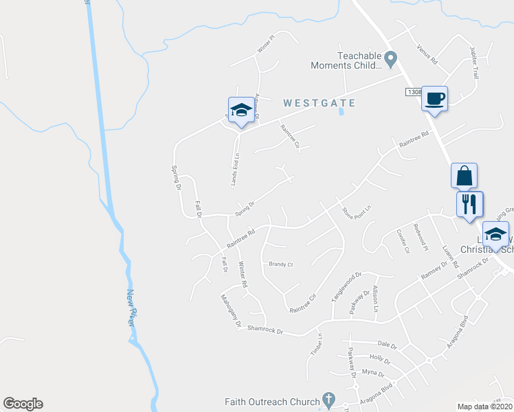 map of restaurants, bars, coffee shops, grocery stores, and more near 426 Spring Drive in Jacksonville