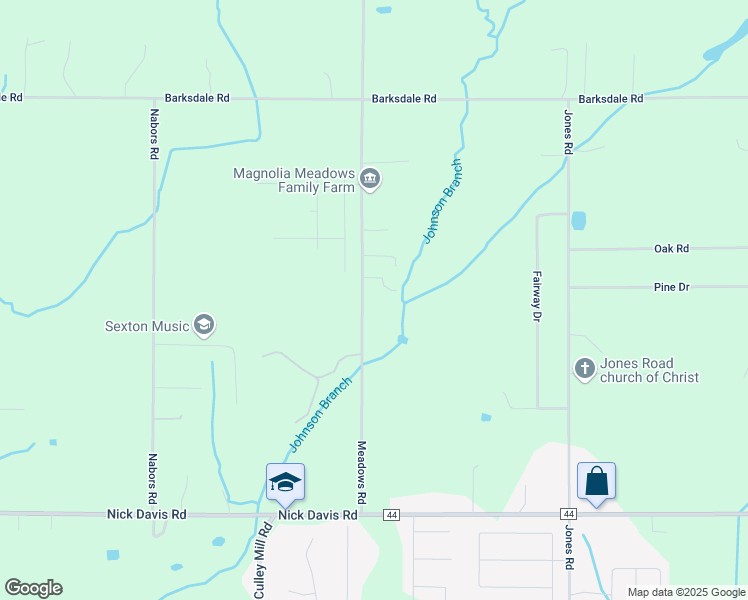 map of restaurants, bars, coffee shops, grocery stores, and more near 17522 Meadows Road in Athens