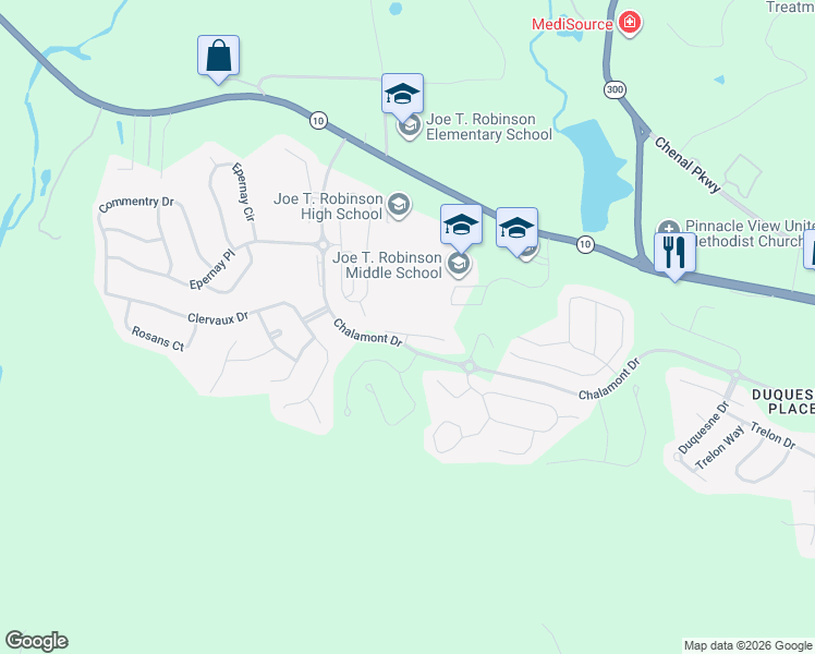 map of restaurants, bars, coffee shops, grocery stores, and more near 20 Talmont Place in Little Rock