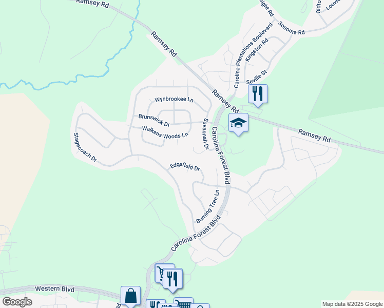 map of restaurants, bars, coffee shops, grocery stores, and more near 111 Ironwood Court in Jacksonville