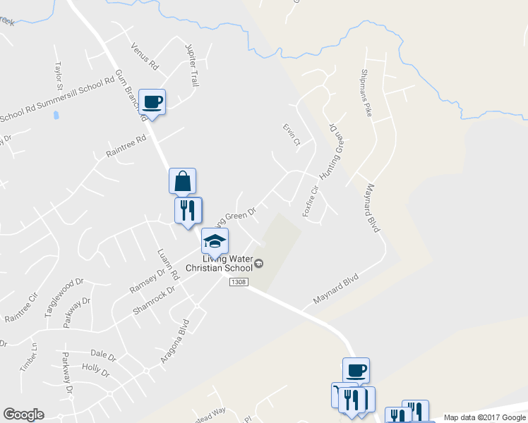 map of restaurants, bars, coffee shops, grocery stores, and more near 202 Apple Cross Place in Jacksonville