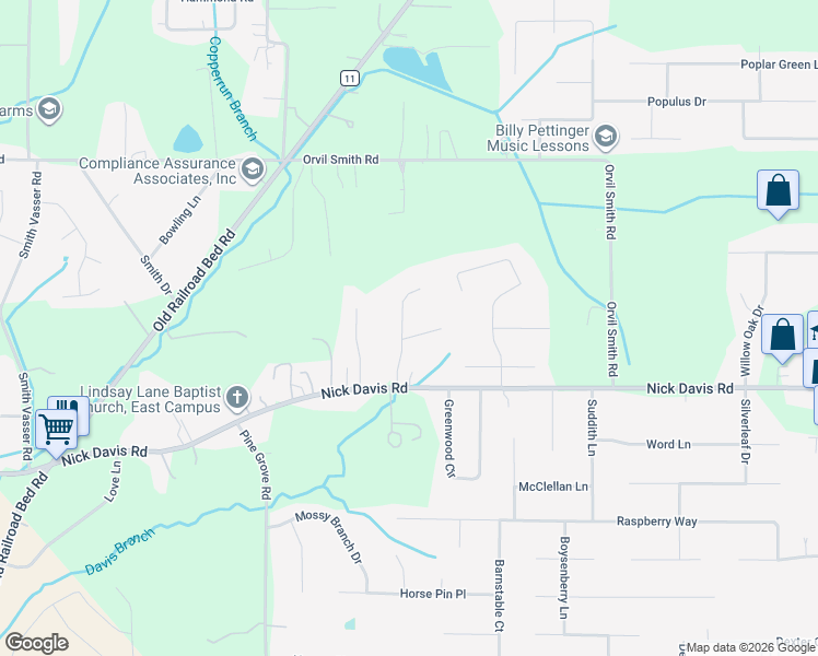 map of restaurants, bars, coffee shops, grocery stores, and more near 101 Stonebend Cir in Harvest