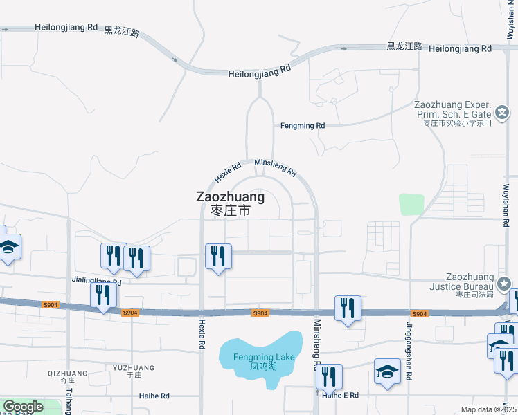 map of restaurants, bars, coffee shops, grocery stores, and more near in Zaozhuang