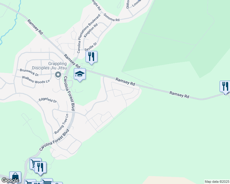 map of restaurants, bars, coffee shops, grocery stores, and more near 411 Caldwell Loop in Jacksonville
