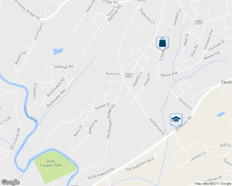 map of restaurants, bars, coffee shops, grocery stores, and more near 424 Old Dunham Bridge Road in Greenville