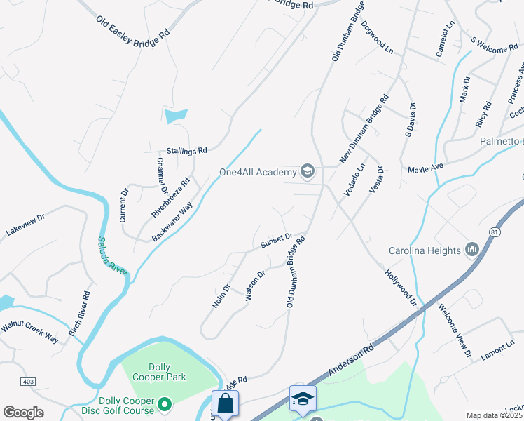 map of restaurants, bars, coffee shops, grocery stores, and more near 17 Matthew Court in Greenville