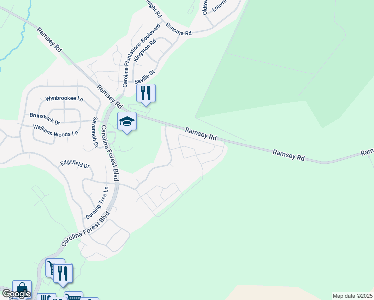 map of restaurants, bars, coffee shops, grocery stores, and more near 411 Caldwell Loop in Jacksonville