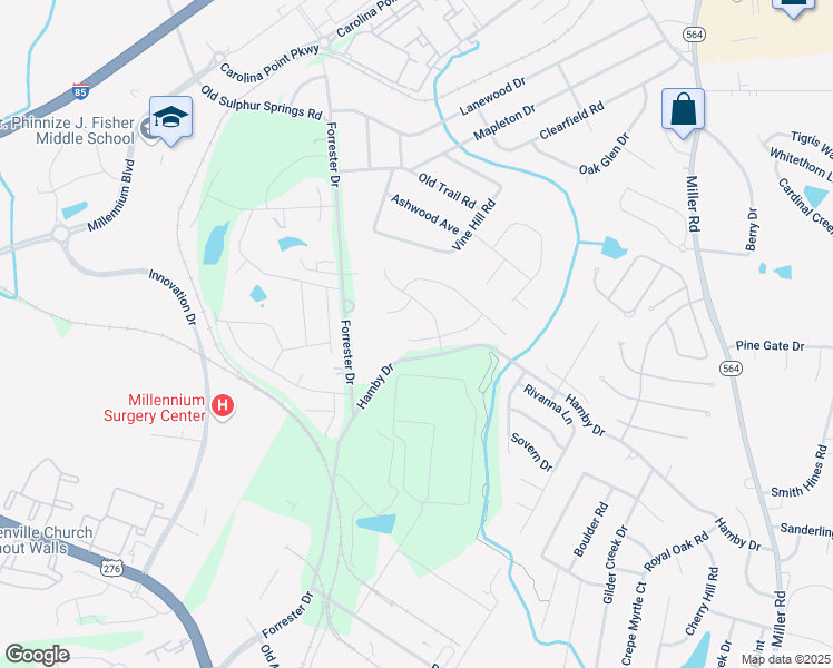 map of restaurants, bars, coffee shops, grocery stores, and more near 6 Jonagold Court in Greenville