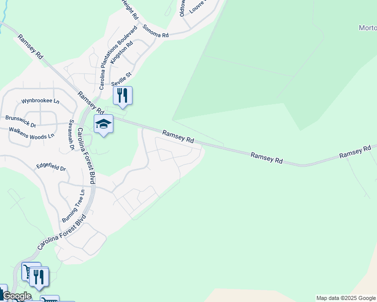 map of restaurants, bars, coffee shops, grocery stores, and more near 126 Waterstone Lane in Jacksonville