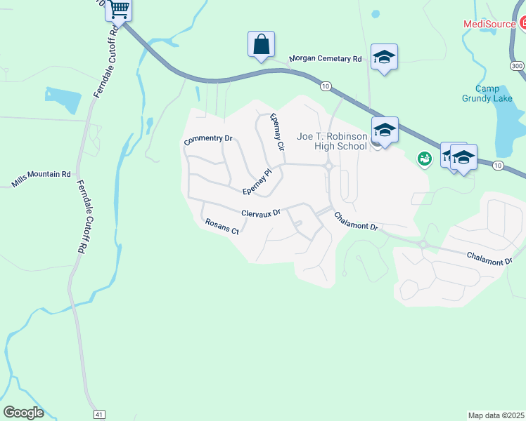 map of restaurants, bars, coffee shops, grocery stores, and more near 75 Clervaux Drive in Little Rock