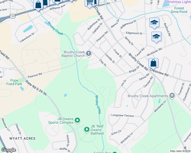 map of restaurants, bars, coffee shops, grocery stores, and more near 415 Alethia Street in Easley
