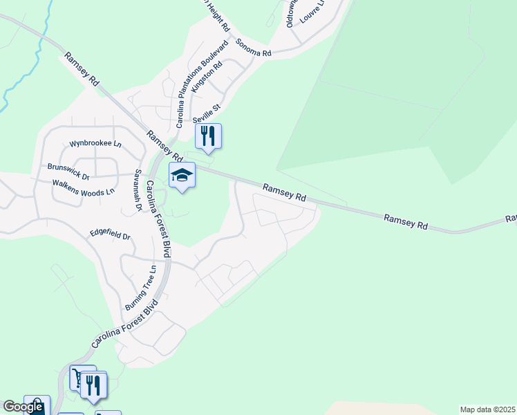 map of restaurants, bars, coffee shops, grocery stores, and more near 311 Caldwell Loop in Jacksonville