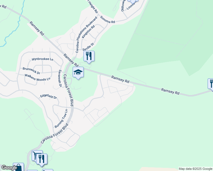 map of restaurants, bars, coffee shops, grocery stores, and more near 310 Caldwell Loop in Jacksonville