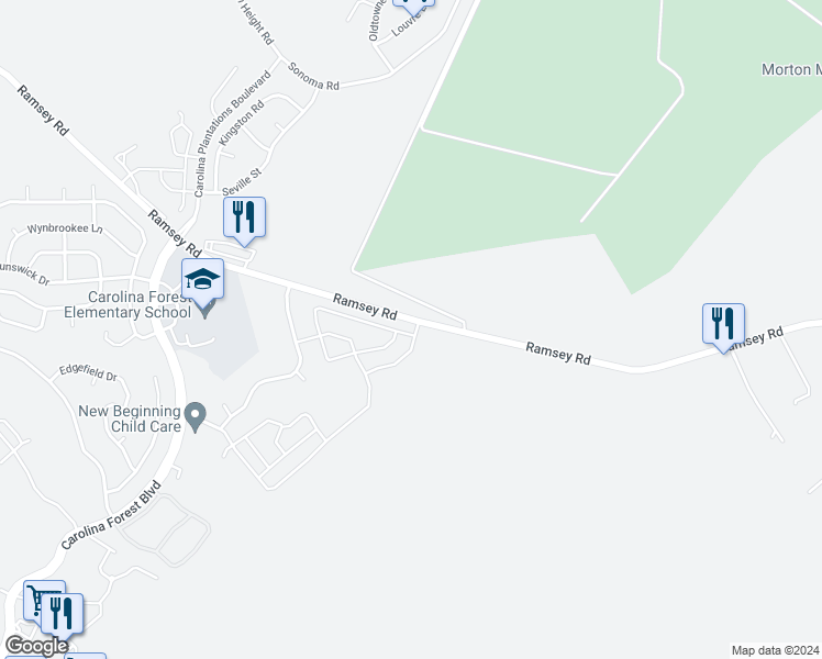 map of restaurants, bars, coffee shops, grocery stores, and more near 100 Caldwell Loop in Jacksonville