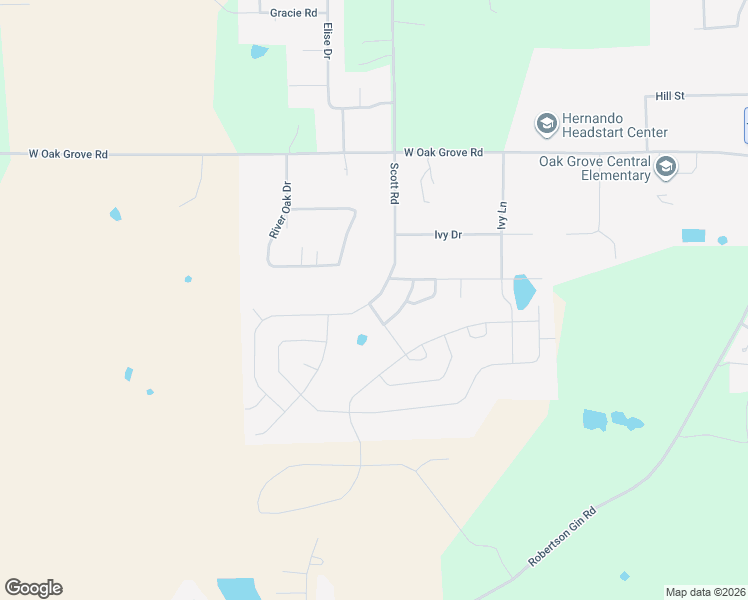 map of restaurants, bars, coffee shops, grocery stores, and more near 3396 Scott Road in Hernando