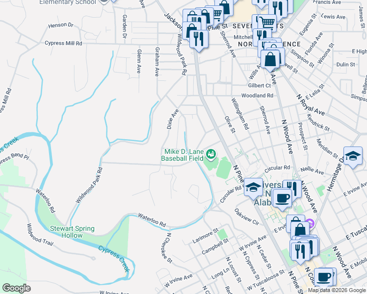 map of restaurants, bars, coffee shops, grocery stores, and more near 721 West Lelia Street in Florence