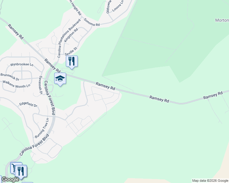 map of restaurants, bars, coffee shops, grocery stores, and more near 126 Waterstone Lane in Jacksonville