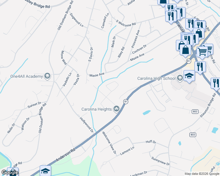 map of restaurants, bars, coffee shops, grocery stores, and more near 2 Theodore Circle in Greenville