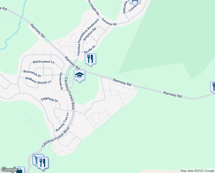 map of restaurants, bars, coffee shops, grocery stores, and more near 304 Caldwell Loop in Jacksonville