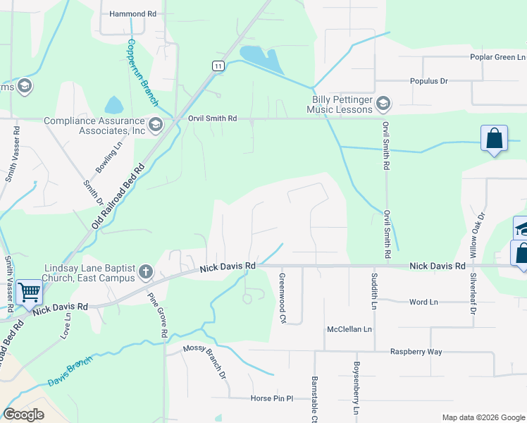 map of restaurants, bars, coffee shops, grocery stores, and more near 101 Stonebend Circle in Harvest