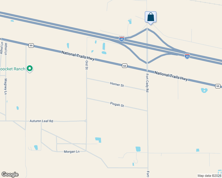 map of restaurants, bars, coffee shops, grocery stores, and more near Horner Street in San Bernardino County